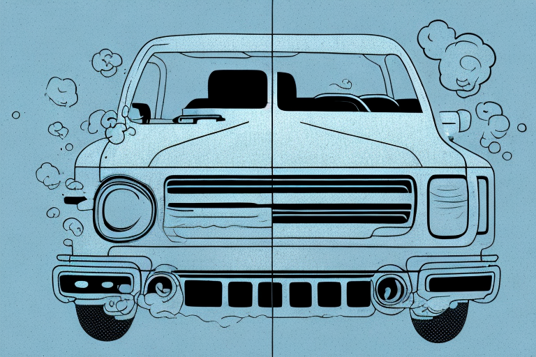 A diesel vehicle with a visible rußpartikelfilter (soot particle filter)