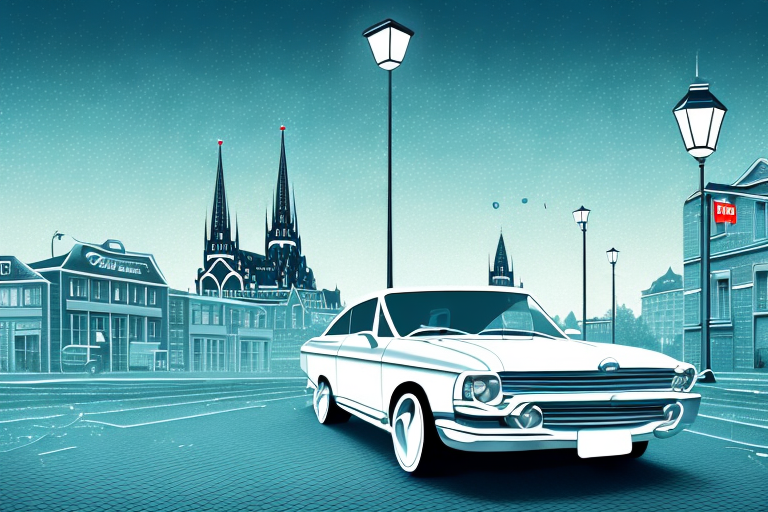 A well-maintained car shining under a street lamp