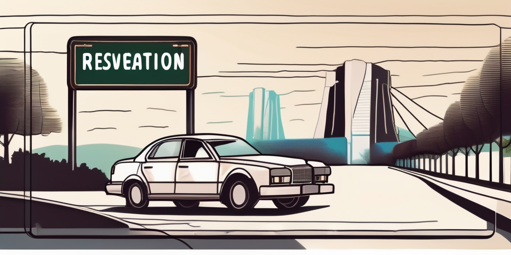 A car with a blank license plate parked near iconic landmarks of friedberg