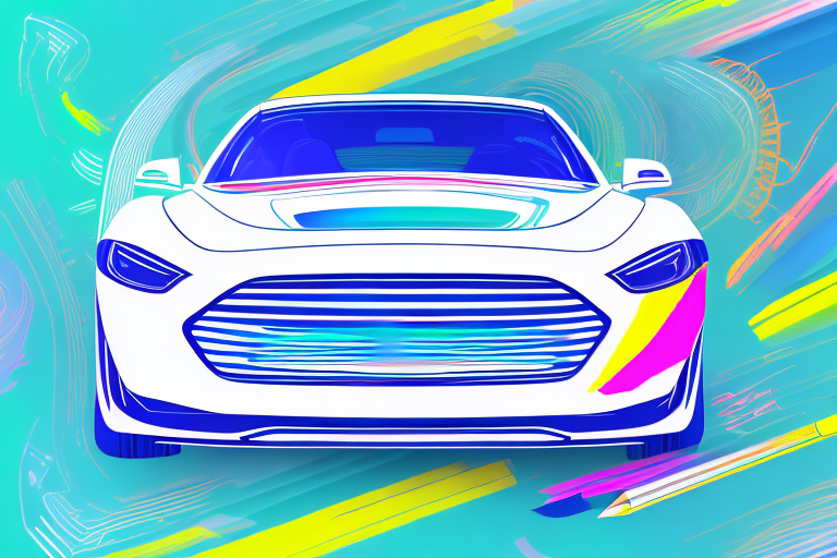 A sleek car half-wrapped in a vibrant color