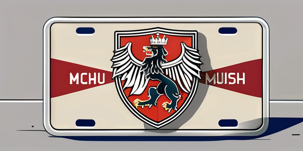A car license plate with the munich coat of arms