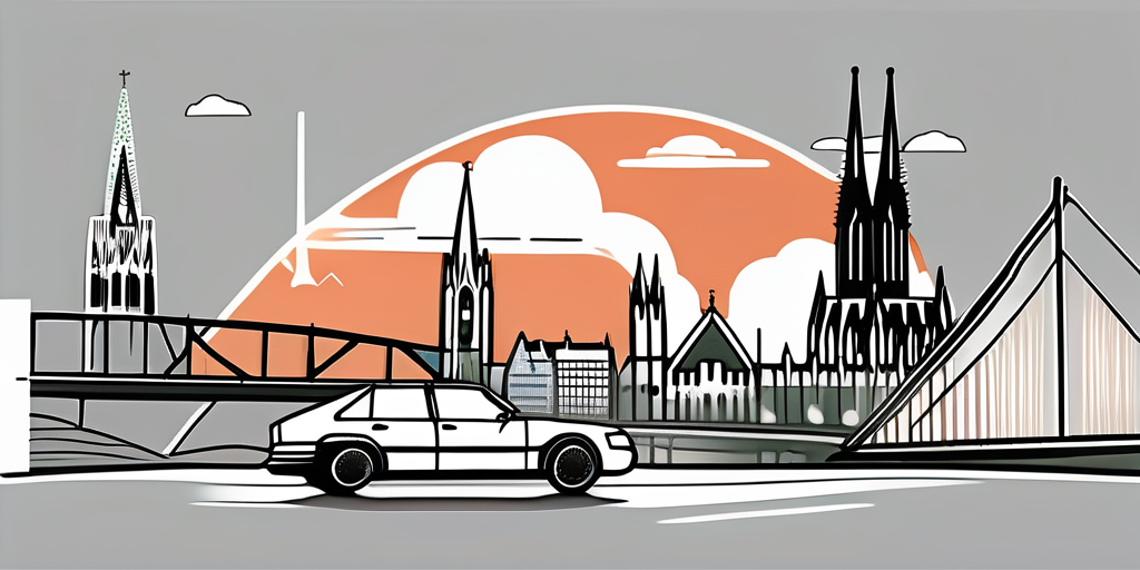 The cityscape of köln with prominent landmarks like the cologne cathedral and hohenzollern bridge