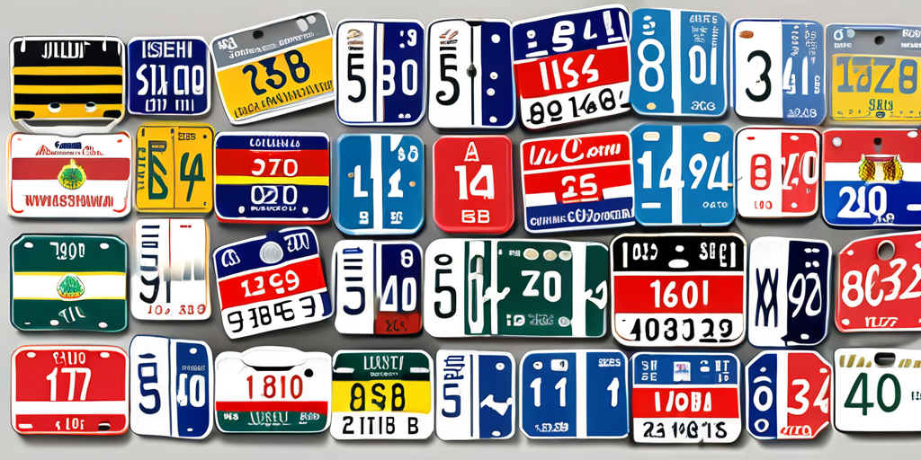A variety of car license plates