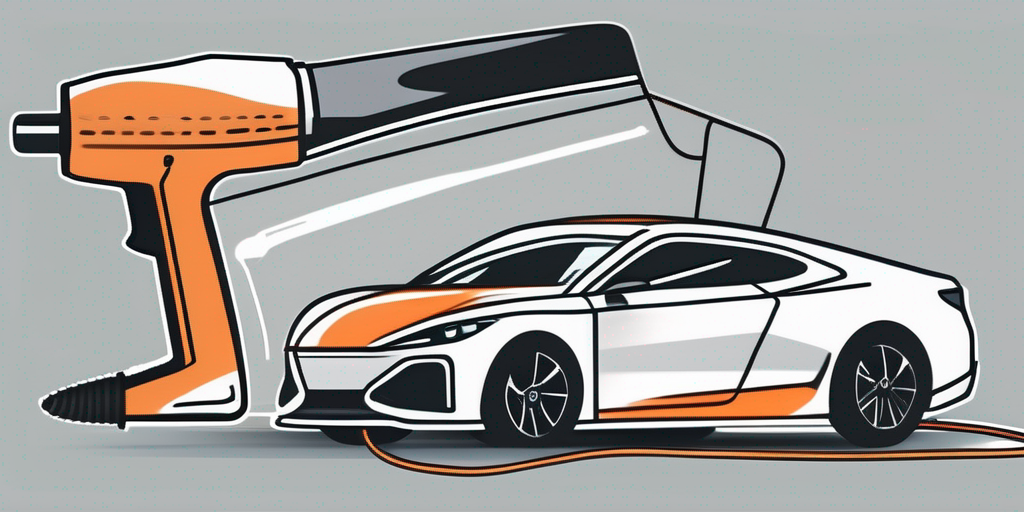 A car partially covered with a vinyl film