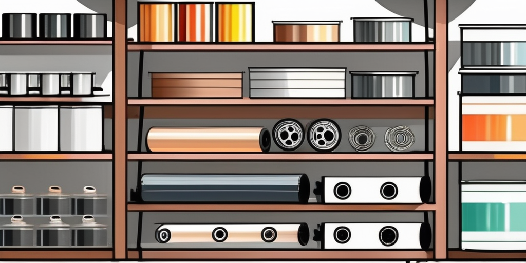 Various types of film rolls (like kitchen film