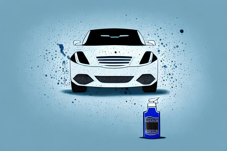 Various car care products such as a bottle of rubber care gel