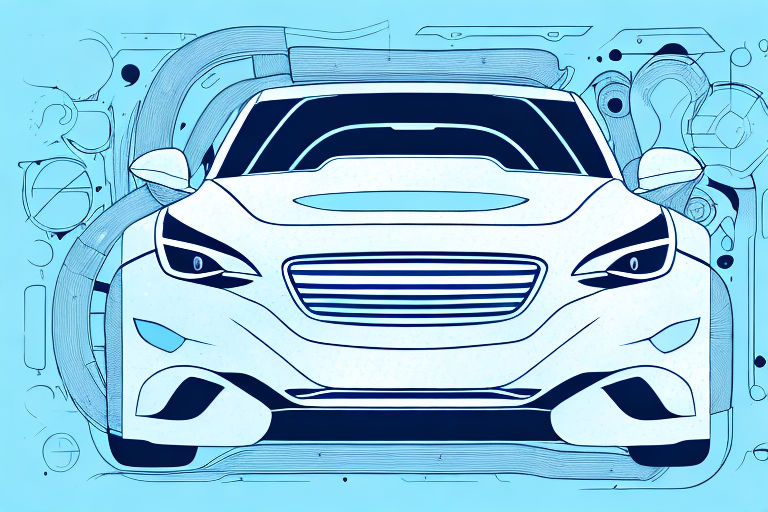 A car in the process of being wrapped in a sleek