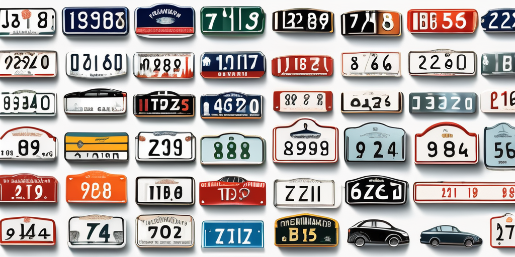Various car number plates