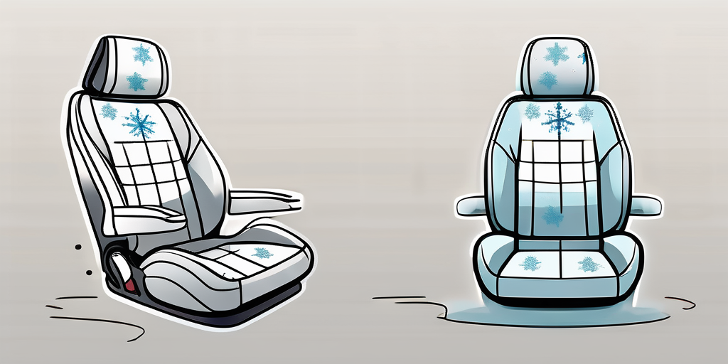 A car seat with a heating pad overlay