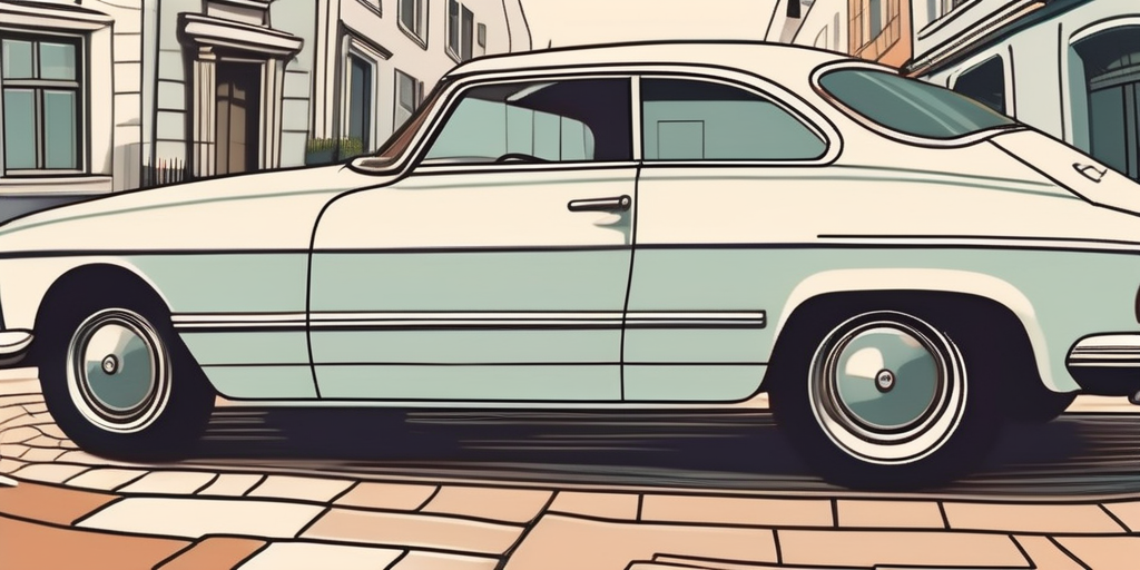 A vintage car with a distinctive german license plate