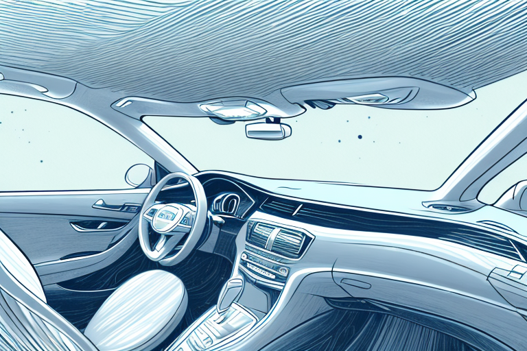 A car interior focusing on the roof lining