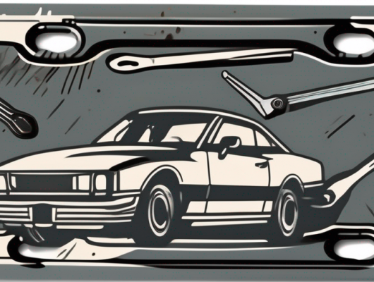 A carbon license plate with some visible issues such as cracks or fading