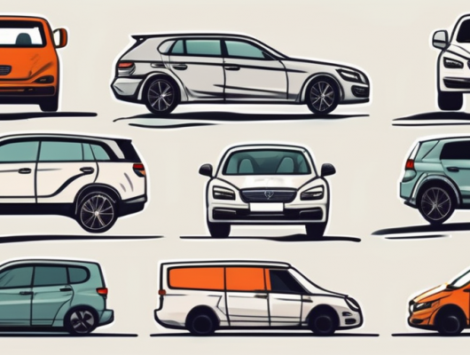 A german landscape with various types of vehicles (cars