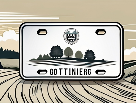 A car license plate with the göttingen city emblem on it