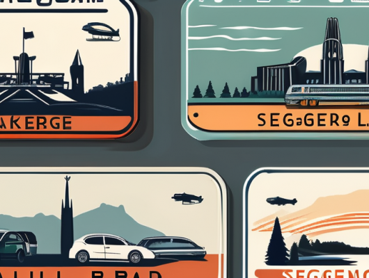 Various types of vehicle license plates