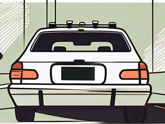 A bicycle rack attached to the back of a car