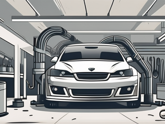 A detailed and sleek car exhaust system