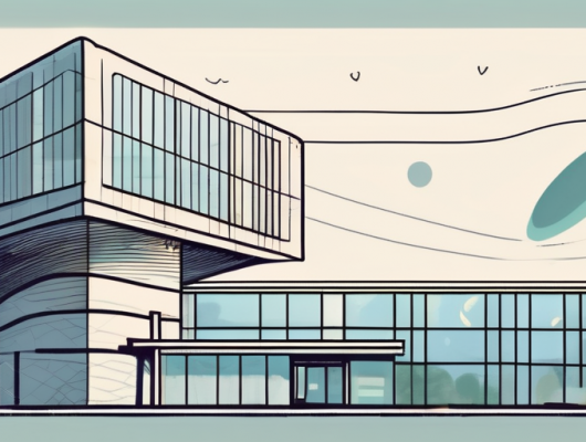 A health department building with a communication satellite on top