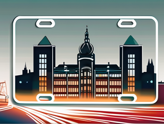 A vehicle license plate with a blurred