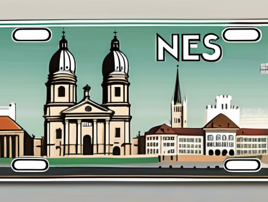A german license plate with the neuss district code "ne"