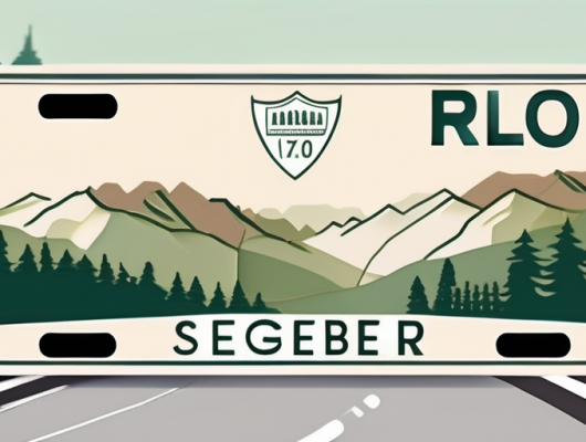 A car license plate with a blurred out combination of numbers and letters