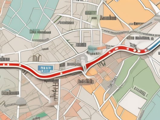 Various types of vehicle registration plates scattered on a map of bad kreuznach