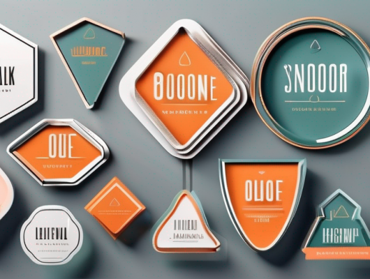 A variety of stylish and modern 3d signs in different shapes and colors