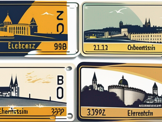 Various types of car license plates
