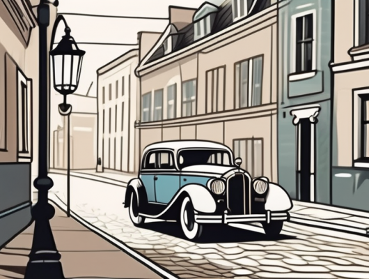 A vintage pre-war car in pristine condition