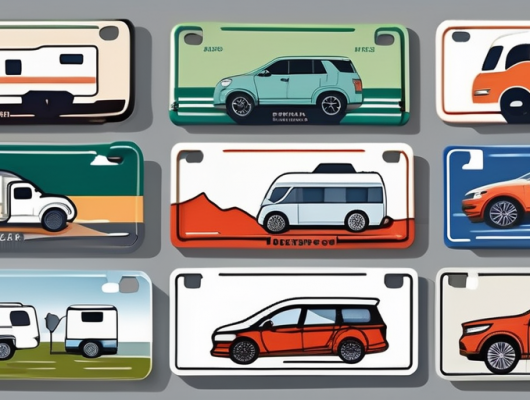 Various types of car license plates