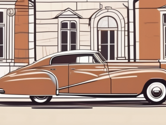 A vintage car with a prominent "h" plate