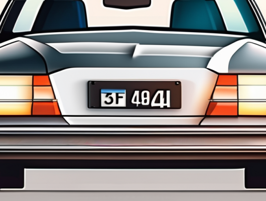 A 3d license plate on a car