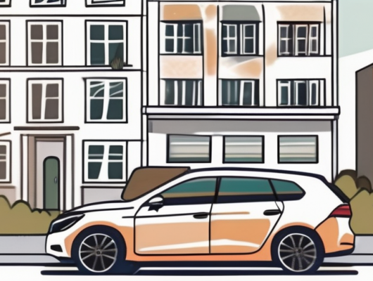 A car with an empty license plate parked in a scenic osnabrück cityscape