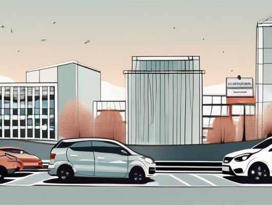 A düsseldorf cityscape with a focus on a car license plate