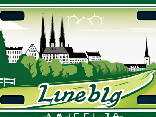 A vehicle license plate with a generic number and letters