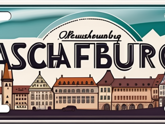 The aschaffenburg cityscape with prominent landmarks