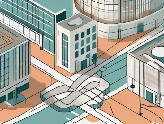 A variety of health department buildings located on a map