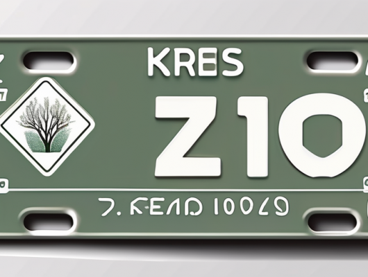 A car license plate with the design elements symbolizing the region of kreis lippe