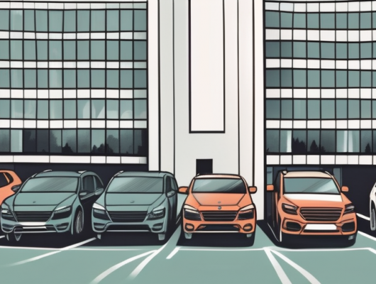 The euskirchen traffic department building with a variety of vehicles parked outside