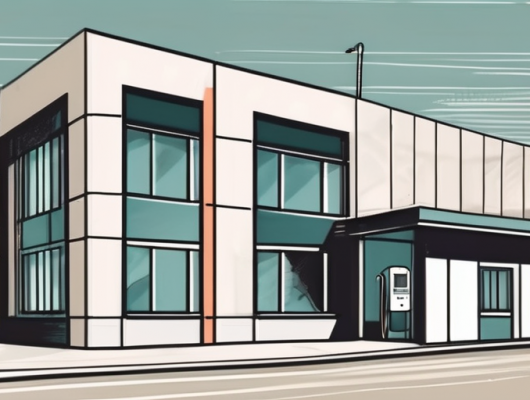 A building representing the krefeld road traffic office with a telephone on the front