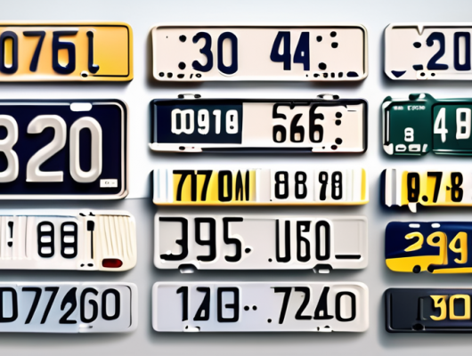 A car license plate with 3d effect