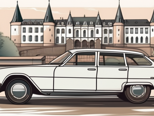 A car with a blank license plate