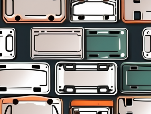 Several different types of license plate holder systems