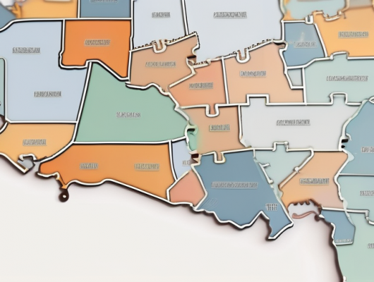 A variety of unique license plates scattered across a map of the pinneberg district in germany