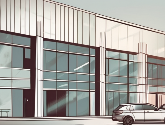 The fürstenfeldbruck registration office building with a line of cars parked outside