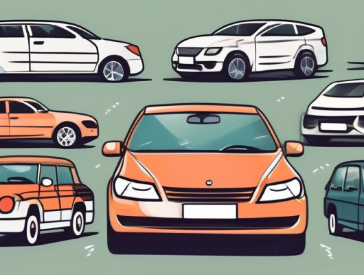 A serbian landscape with various types of vehicles