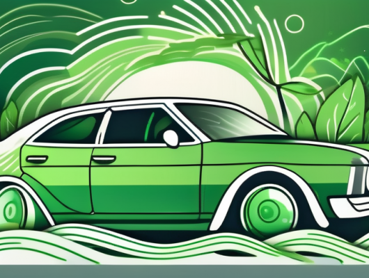 A car with visible engine parts