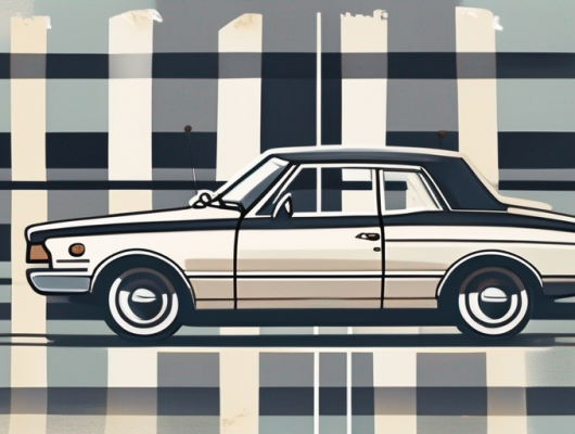 A vintage car with an "h" license plate