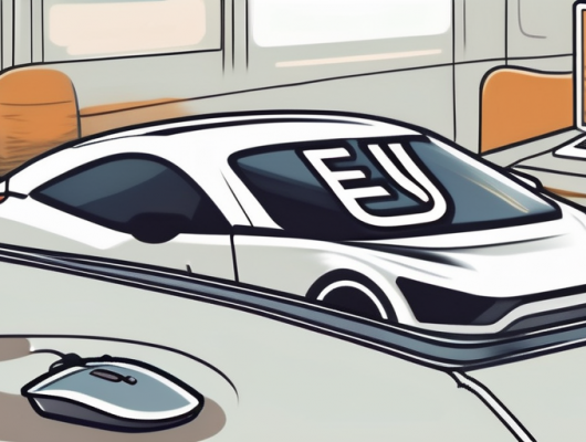 A german license plate with the initials 'eu' (representing euskirchen) being placed on a car dashboard