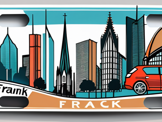 The frankfurt cityscape with recognizable landmarks such as the frankfurt cathedral and the main tower